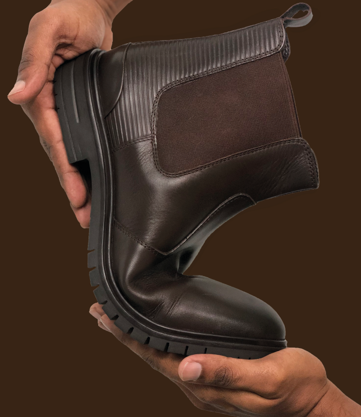 Dark brown leather Chelsea boot