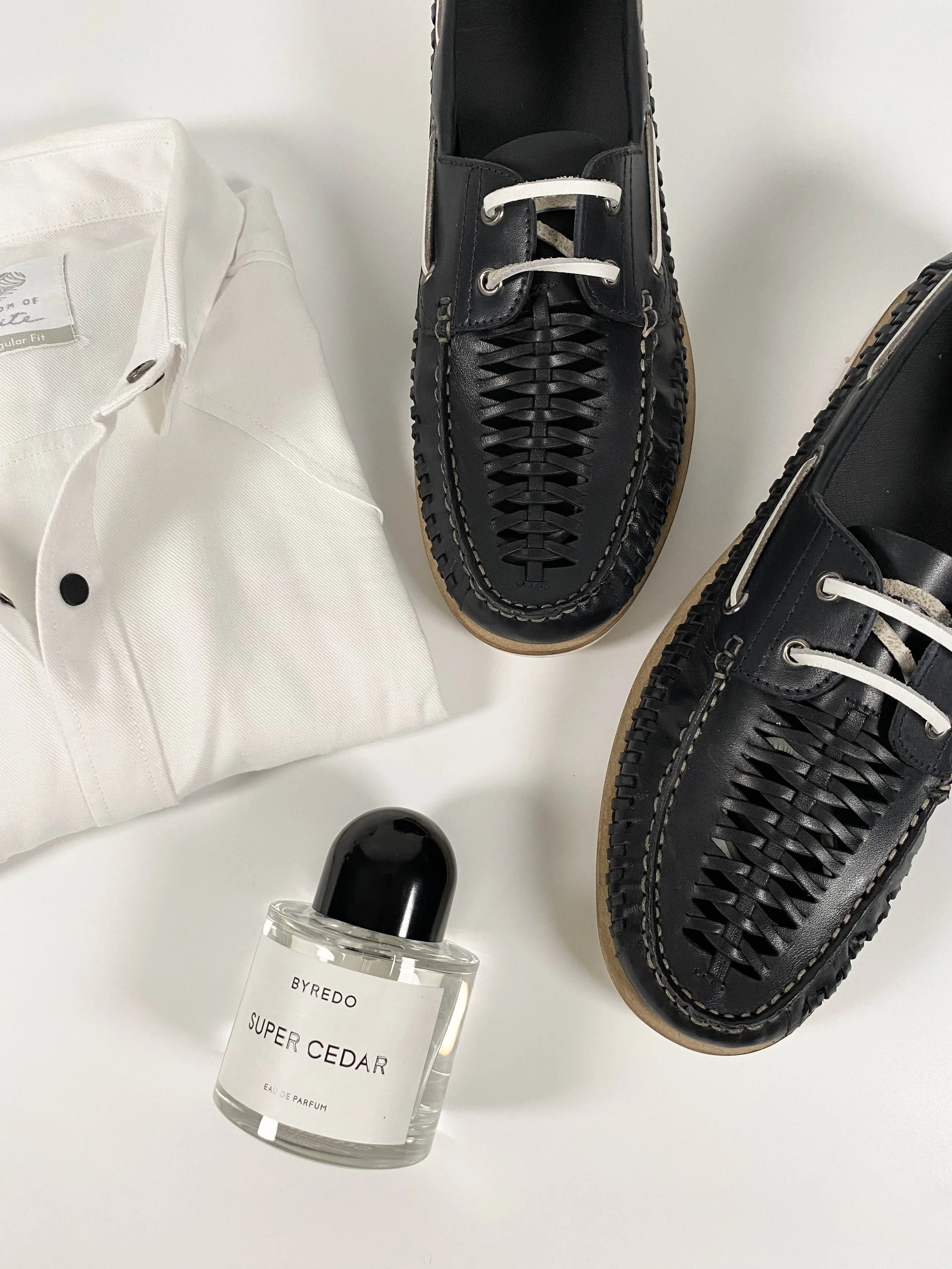 Hand-woven leather loafers